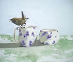 A Lavender Tea Set and Wren