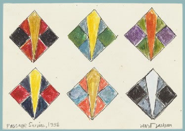 Ward Jackson, Passage Series, ink and watercolor on paper, 4 x 6 inches, 1988